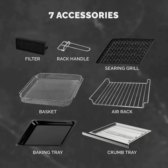 16 Quart Air Fryer Oven and Grill, Stainless Steel. ( new with box) - Picture 9 of 10